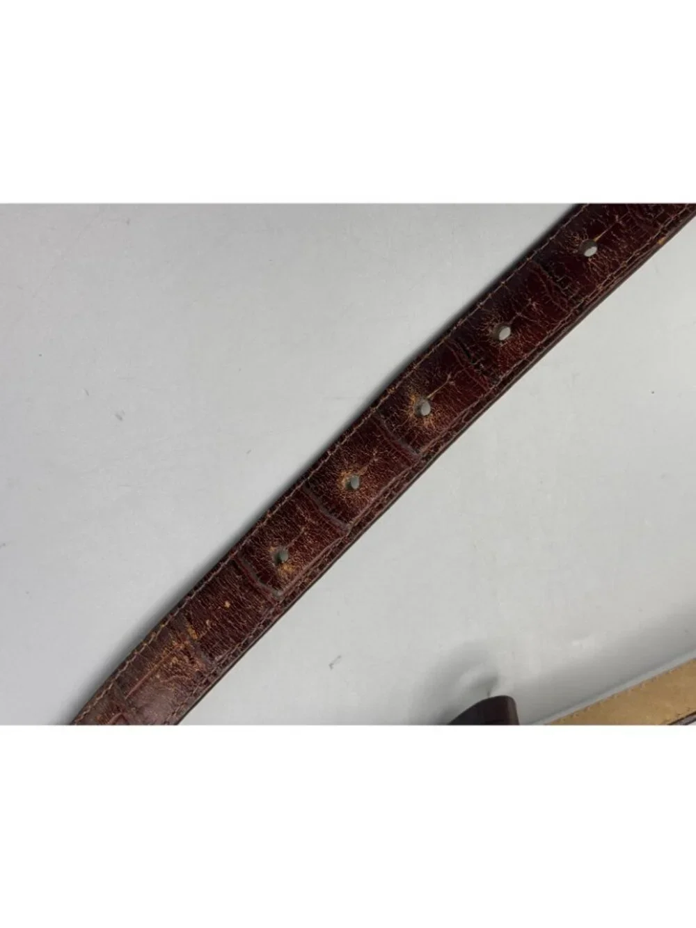 Brighton Fashion Belt Womens S-28 Brown Embossed Leather Silver Plated Buckle